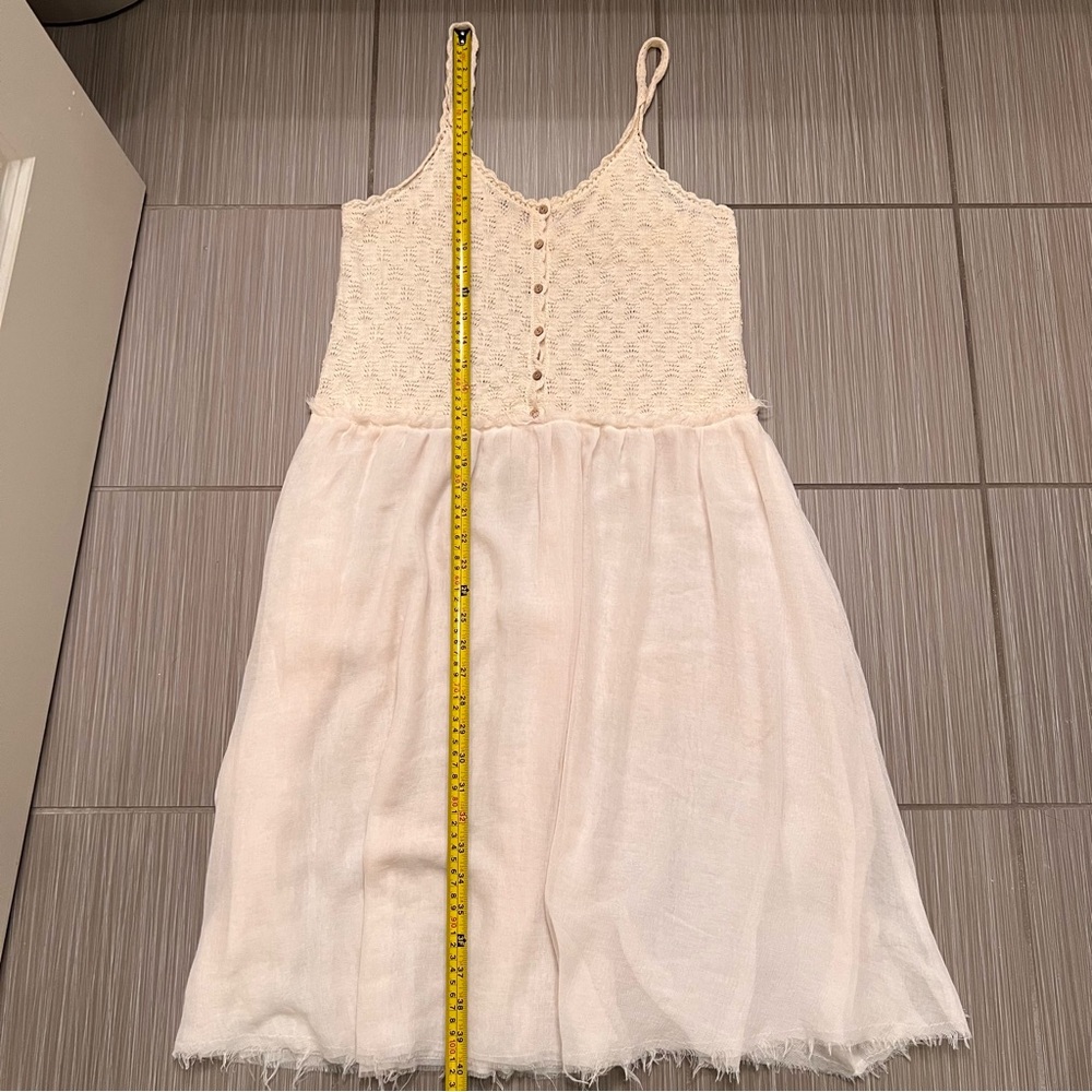 Free People Intimately cream off white sheer lightweight summer dress medium NWT - Picture 10 of 11